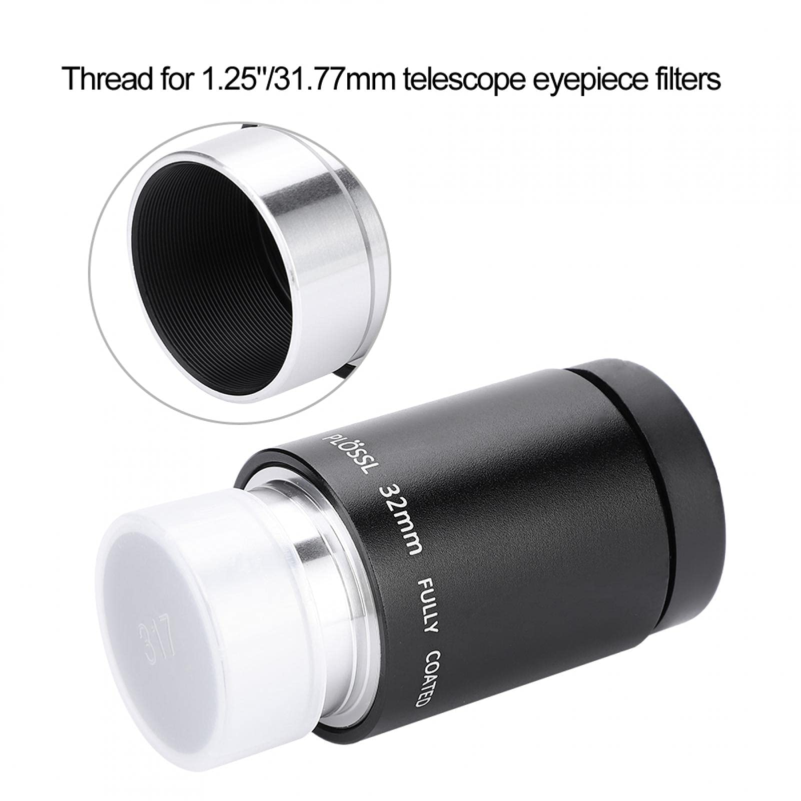 Oculare con lente per telescopio, oculare ad alta potenza da 32 mm con filettatura per filtro da 1,25 pollici, lenti per telescopio completamente rivestite Plossl, set di oculari per telescopio Plossl