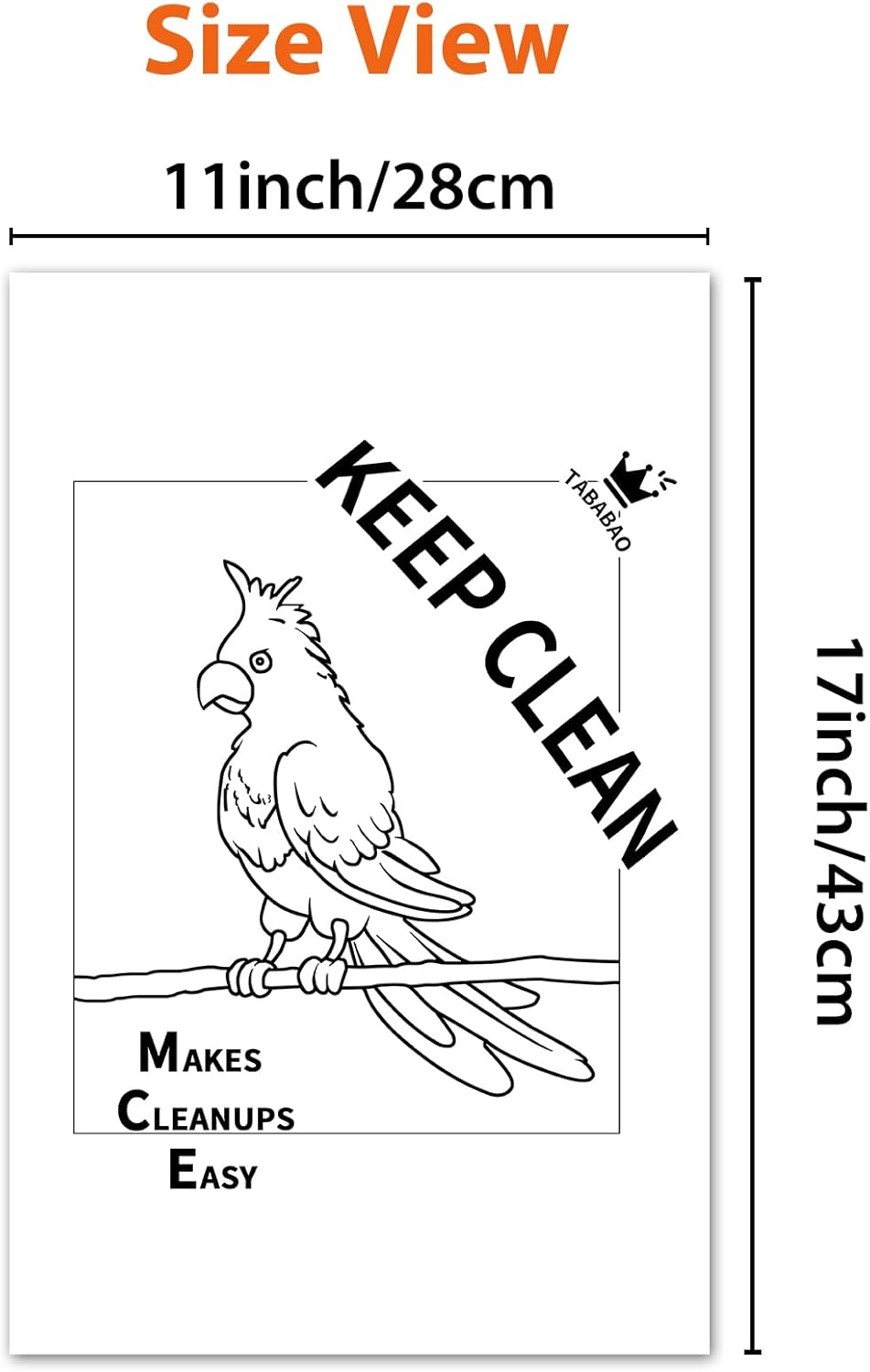 Bird Cage Paper Liners, Bird Cage Liners, 200pcs Disposable Paper Cage Liners for Birds, Pre-Cut Large Bird Cage Liners for Parrot, Parakeet, Conure, Cockatiel, 17 X 11 inch, White