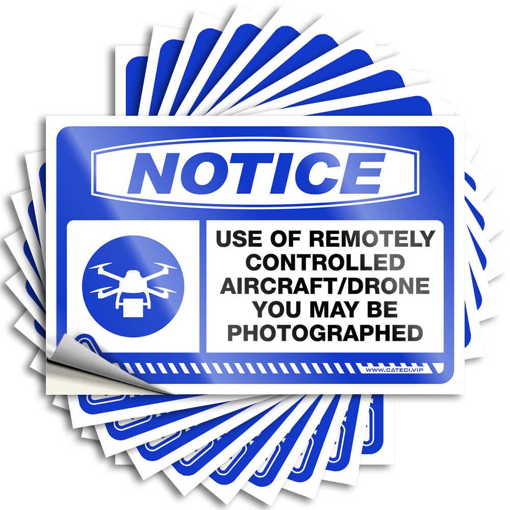 Notice Use of Remotely Controlled Aircraft/Drone You May Be Photographed Guest Bathroom Decor Tiny - Decals Helmet Waterproof Decal(8X12CM)