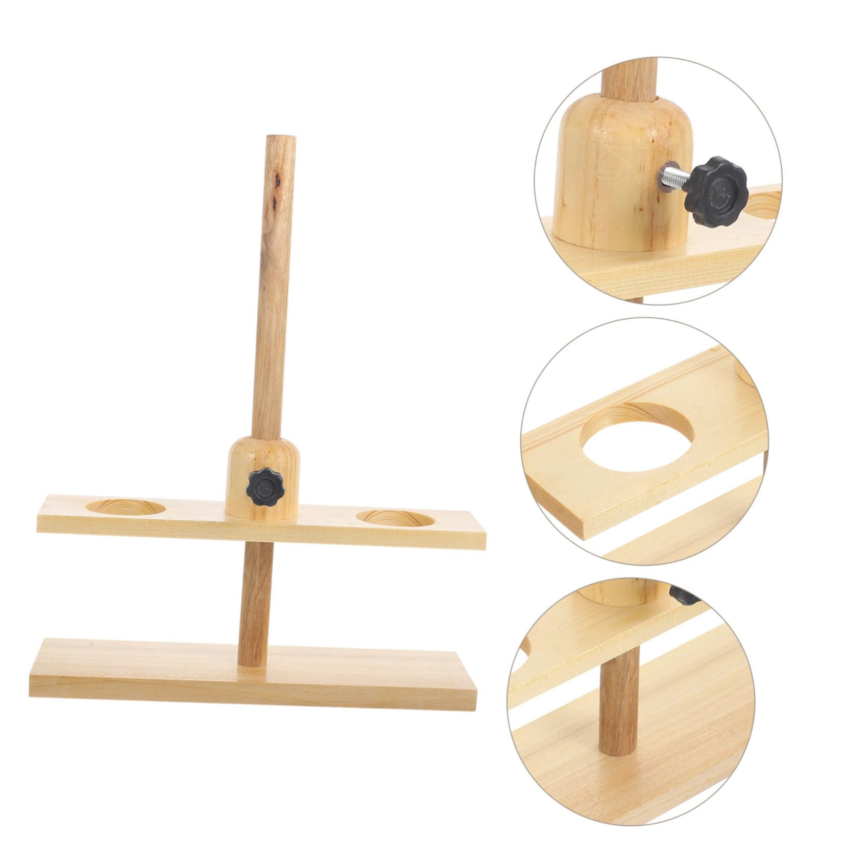 Support De Laboratoire En Bois à Double Trou Pour Entonnoirs Matériel Pédagogique Fourniture D'expérimentation Chimique Support Stable Pour Expériences Couleur Aléatoire