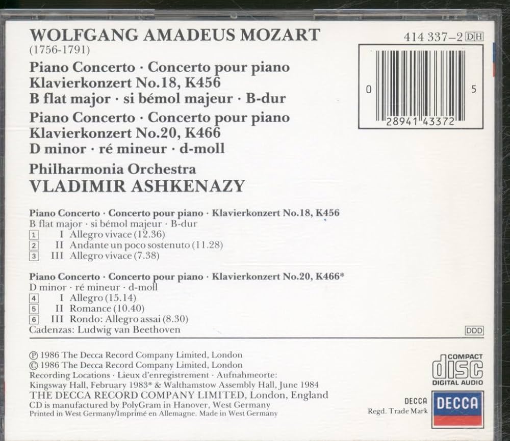 その他 Piano Concertos Amazon.co.jp: Piano Concerti 18 & 20: ミュージック