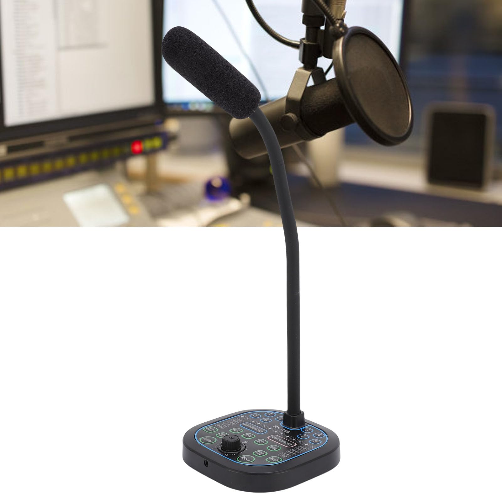 Naroote Cambiador de Voz con Micrófono de Mano, 16 Efectos de Sonido para Grabación de Juegos, Teléfono, Computadora, PC, Portátil, Cambiador de Voz ABS Negro Portátil con 16 Modificaciones de para