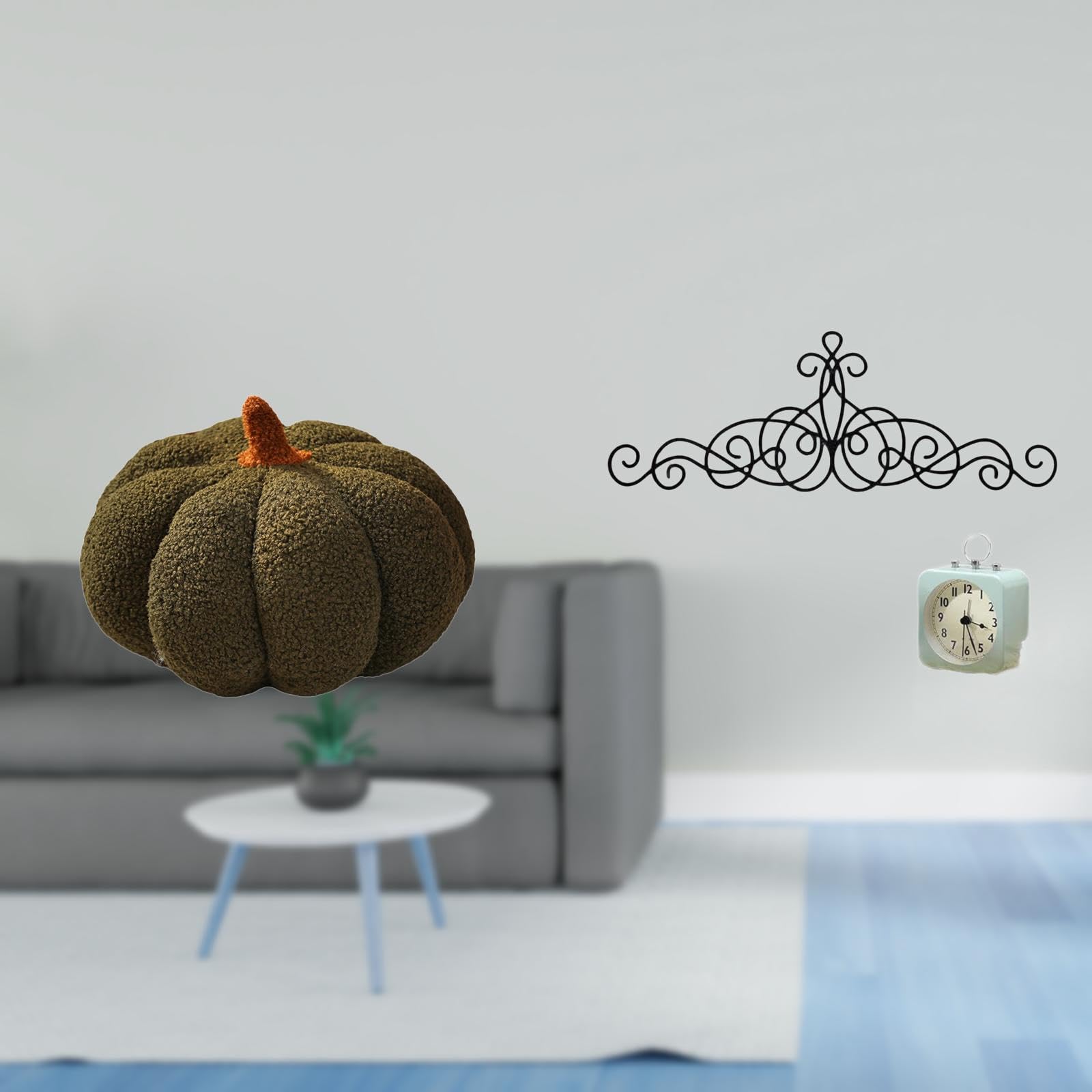 ARTISOUL® Halloween Pumpkin Plush Sofa Cushion Scroll Metal Wall Art Floral Decorative Pillow for Bedroom Patio Indoor Outdoor Decor | Home & Garden | Home D?©cor | Pillows-image-5