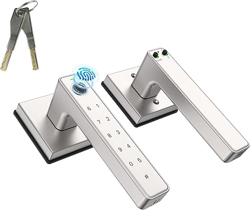 Cerradura de puerta de huella digital, cerradura de puerta de entrada sin llave con contraseña de teclado, cerradura de puerta inteligente para el