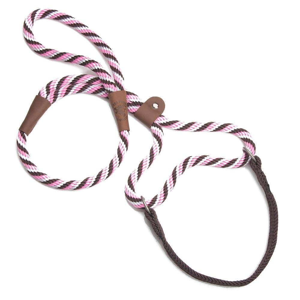 Mendota Pet Correa estilo martingale – Correa y collar Combo, fabricado en los Estados Unidos – Chocolate rosa, 1/2 pulgadas x 4 pies – para razas grandes