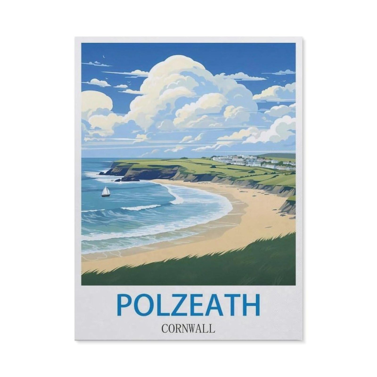 BEAYODKP DIY Diamond Painting，Polzeath Cornwall（40x50cm）