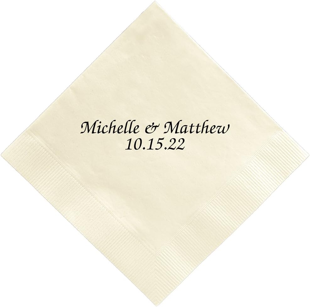 Personalized Chesterfield Napkin - Foil-Pressed (Ivory)