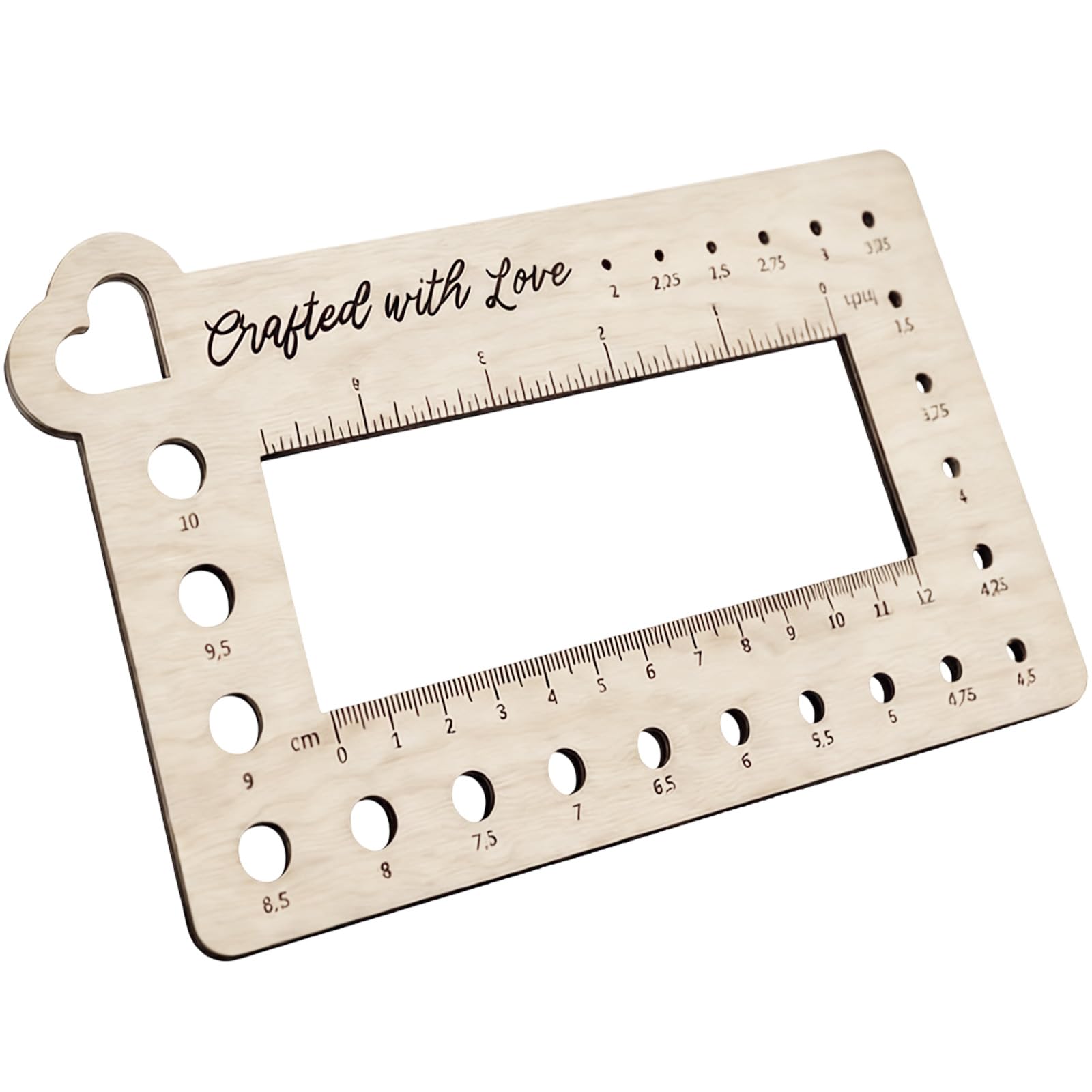 Veltros Measurement Tool with Clear Marking Wooden Knitting Crochet Gauge Ruler Needle Sizing for Craft Projects Crochet Ruler Gauge