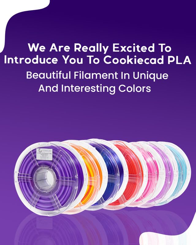 Image of Cookiecad PLA Filament 1.75mm 1kg Rainbow Multicolor 3D Printer Filament - Purple Ombre PLA