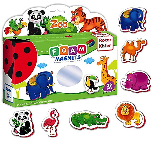 Roter Kafer - Aimant frigo enfant 29 pièces Animaux de la jungle- Animaux magnetiques- Frigo enfant- Jeux magnetiques enfants- Animaux de la jungle jouet- Jeux aimanté- Magnetiques aimants