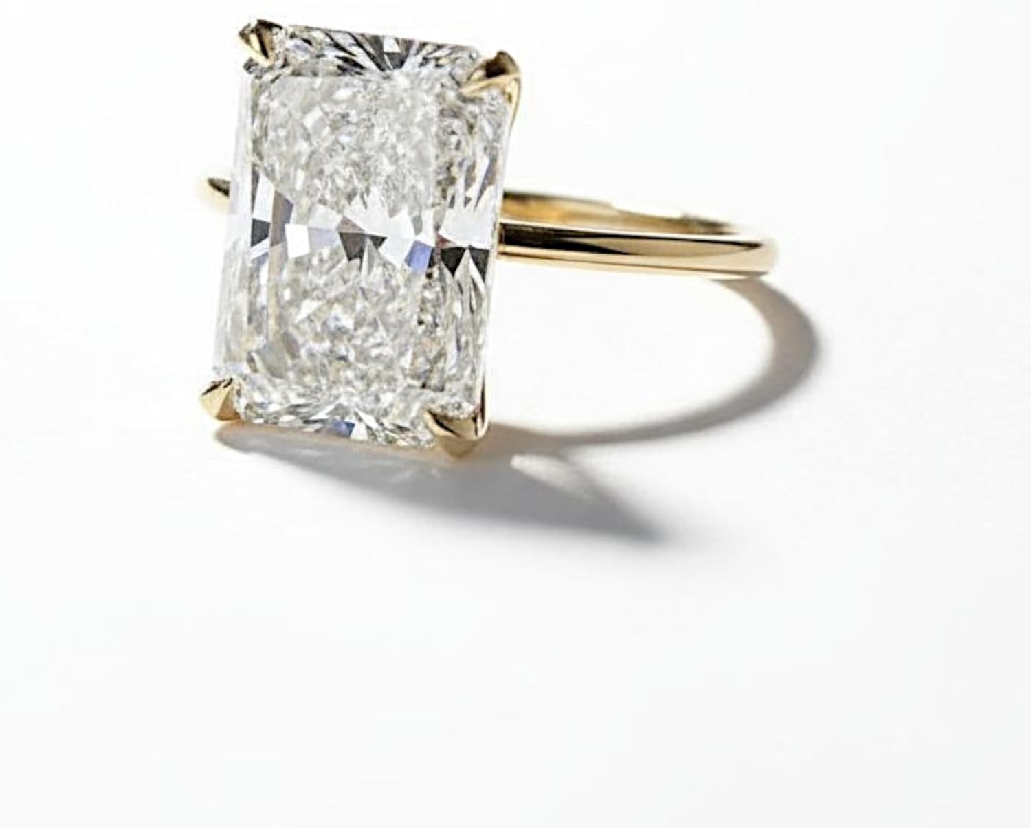 elizabeth jewelry 14Kt Gold 4.90 Ct IGI Certified Radiant Cut Lab Grown Diamond Ring