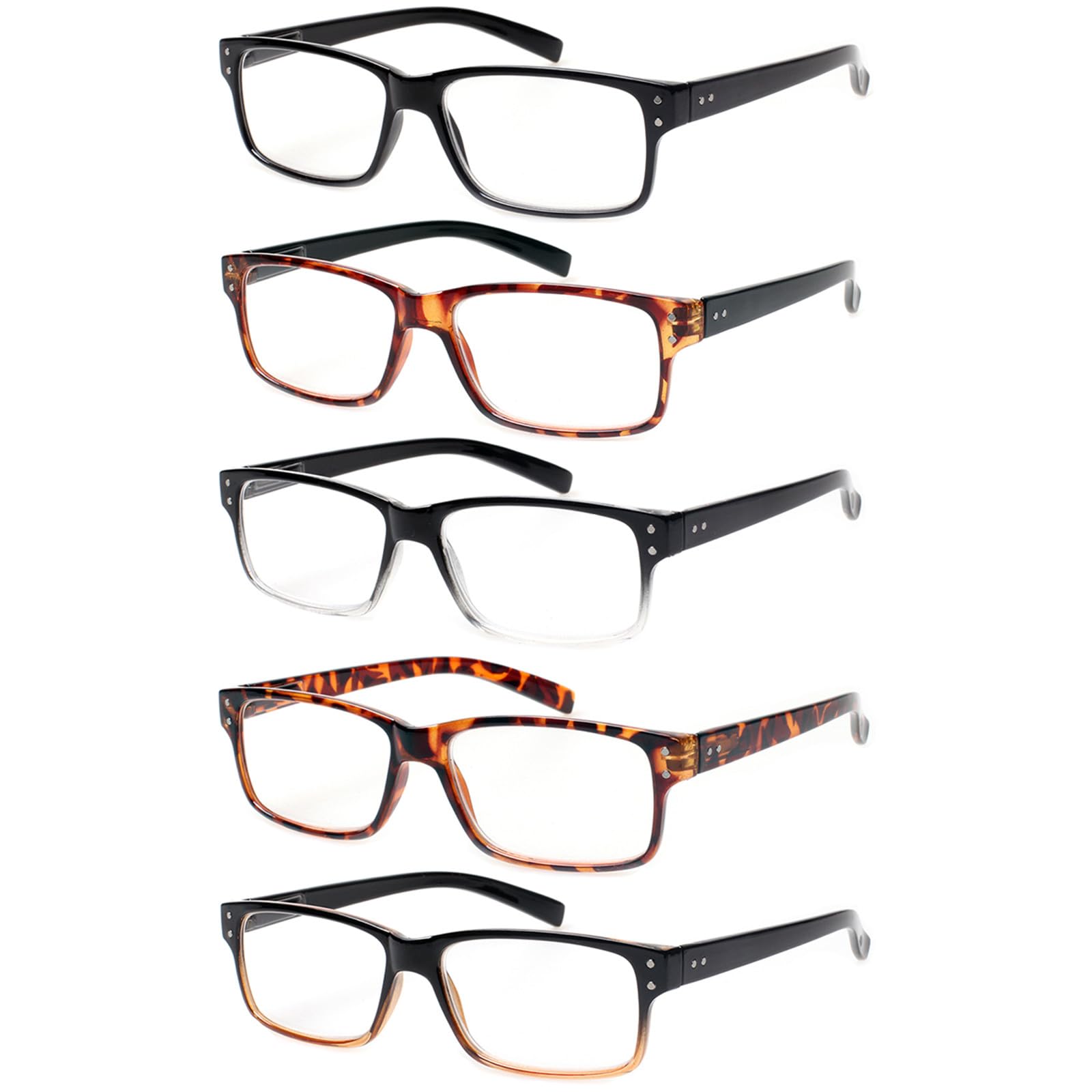 Photo 1 of NORPERWIS Reading Glasses 5 Pairs Quality Readers Spring Hinge Glasses for Reading for Men and Women (5 Pack Mix Color, 3.00)