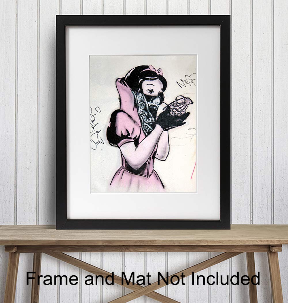 Amazon.com: Banksy Poster - 8x10 Funny Gangster Snow White Hand