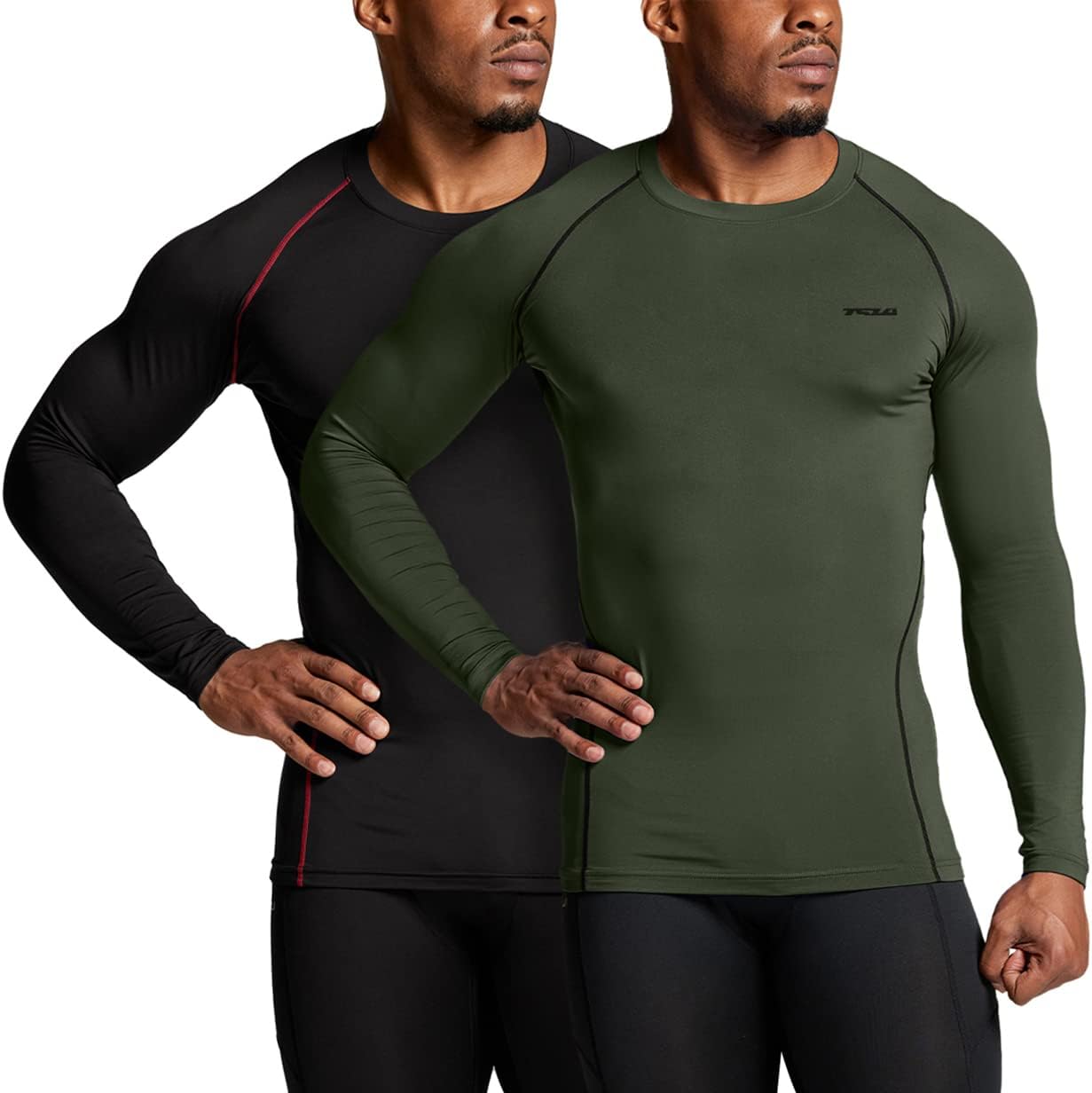TSLA Men's Thermal Long Sleeve Compression Shirts, Athletic Base Layer Top, Winter Gear Running T-Shirt - Image 2