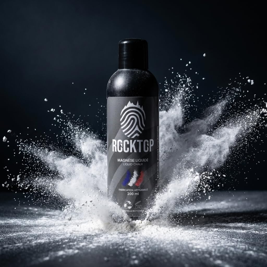 ROCKTOP Magnésie Liquide 200ml Liquid Chalk Anti-Transpiration Escalade Crossfit Musculation Mains Sèches