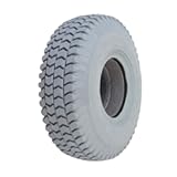 AlveyTech 3.00-4 (10"x3") Foam-Filled Mobility Tire with Powertrax C248 Tread (2-3/4" Bead Width) for ActiveCare Pilot 2310/2410 Scooter - Replacement Flat-Free Tires, Non-Marking Gray