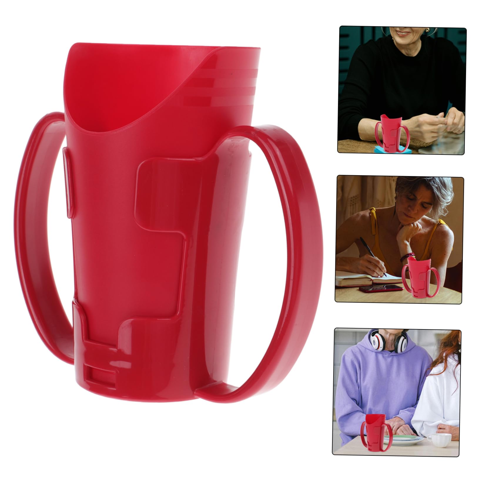 Didiseaon 3 Piezas taza de cuidado de ancianos copas de papel tazas para adultos de agua para adultos café s entrometidas para de alimentación líquida el plastico rojo