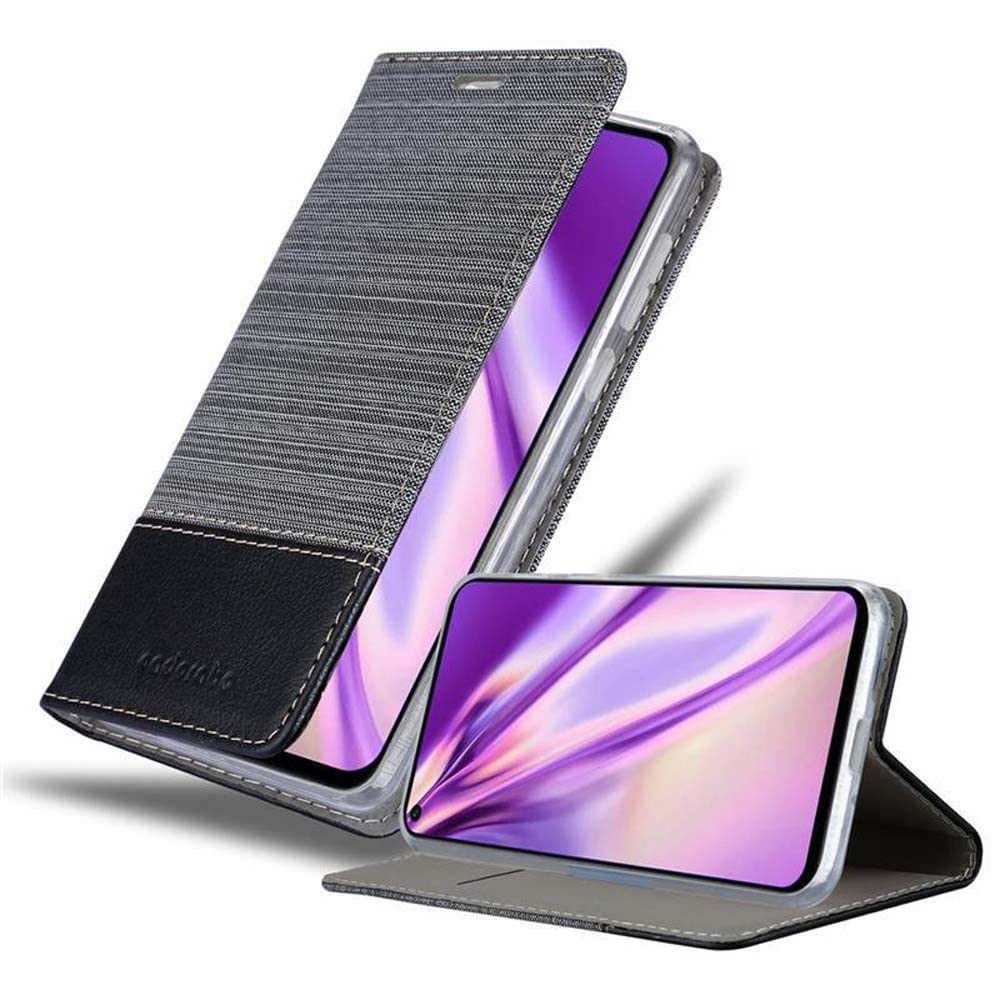 Cadorabo Book Case Compatible with Huawei Y5 2019 in Oxid Black - with Magnetic Closure, Stand Function and Card Slot - Wallet Etui Cover Pouch PU Leather Flip
