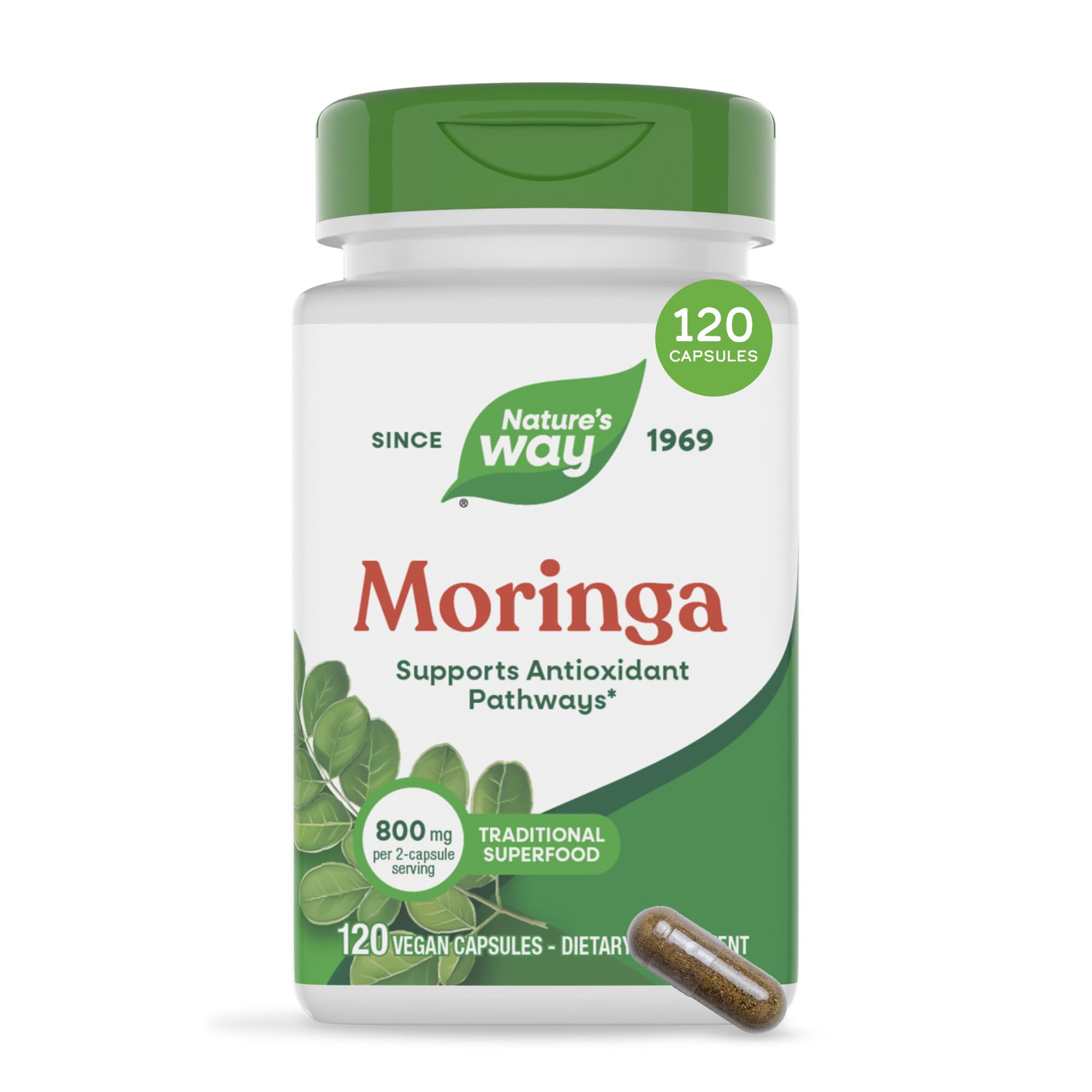 Nature's Way Moringa Leaf, Moringa oleifera, 800 mg per Serving, 120 ct
