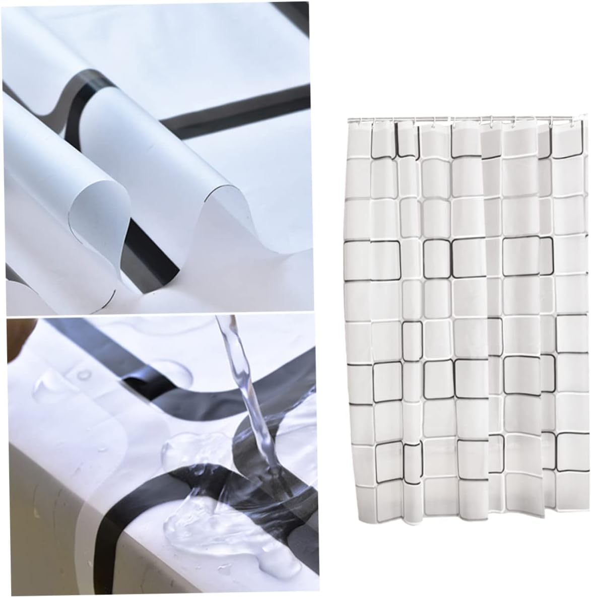 Cabilock Shower Curtain Liner Bathroom Shower Curtains Cartoon Shower Curtains Grid Bathroom Curtain Printing Shower Curtains Washing Shower Curtain Cloth Shower Curtain (Picture 1x2pcs Size 2x2pcs)