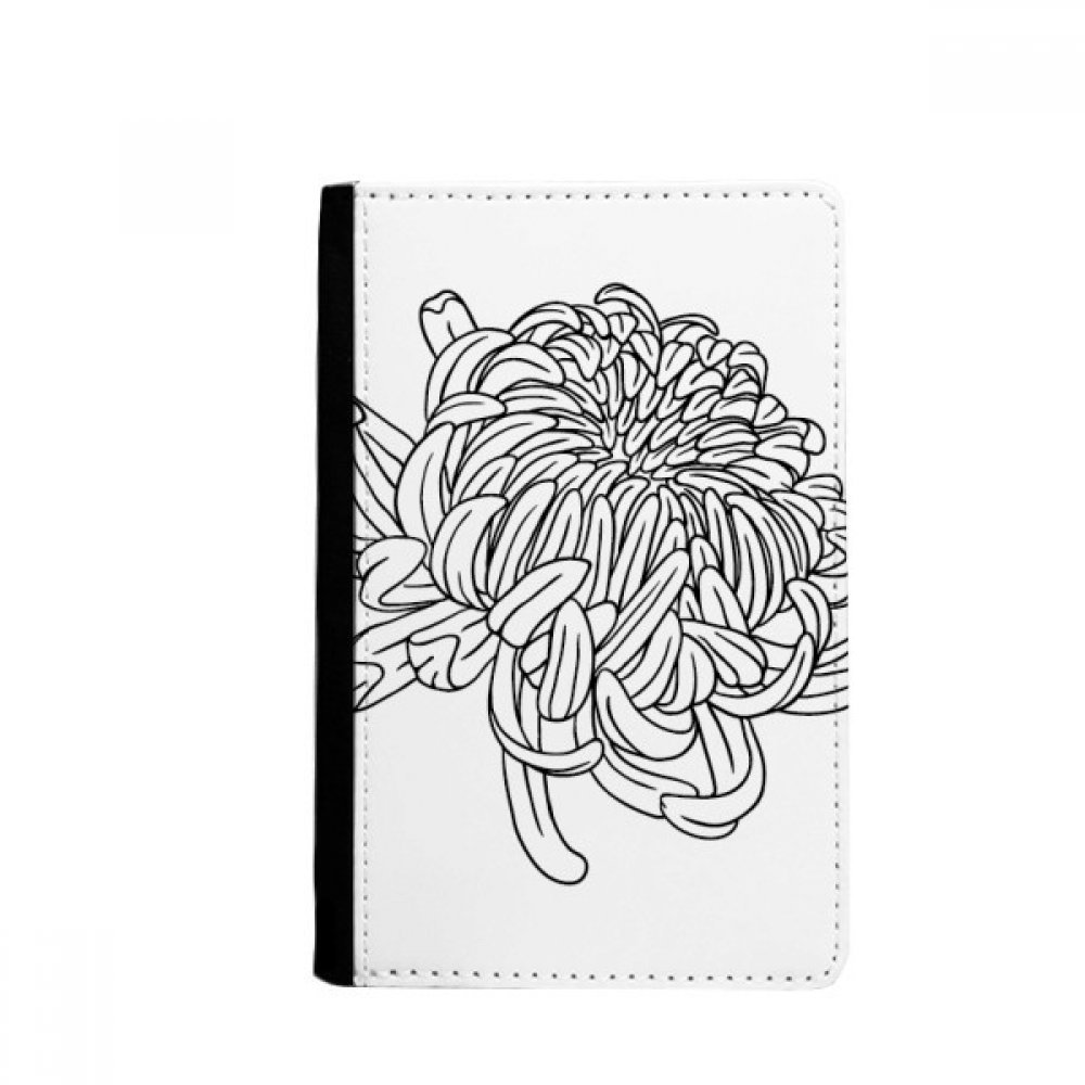 DIYthinker Flower Plant Chrysanthemum Outline Passport Holder Notecase Burse Wallet Cover Card Purse