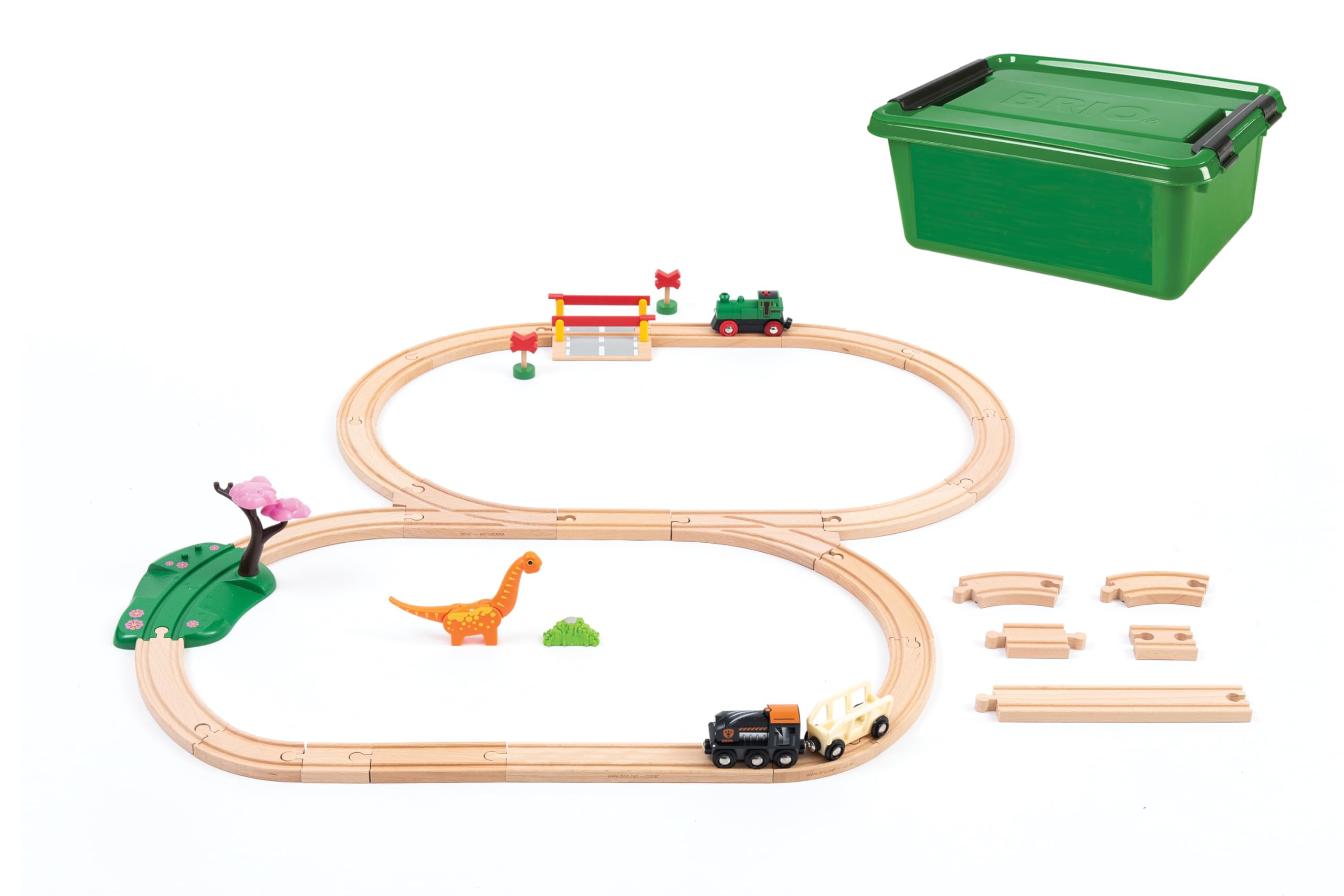 大量まとめ　BRIO 木製レールセット　バス停　駅　学校　病院　踏切　など 送料無料! 【マキシム 木製レールセット 8の字＋音踏切の人気セット