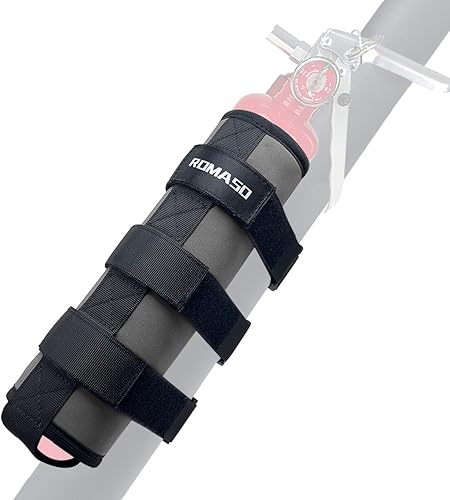 ROMASO Soporte para extintor de incendios de barra enrollable para Jeep Wrangler YJ TJ JK JKU JL de 2.5 libras (gris) ROMASO Soporte para extintor de incendios de barra enrollable para Jeep Wrangler YJ TJ JK JKU JL de 2.5 libras (gris)