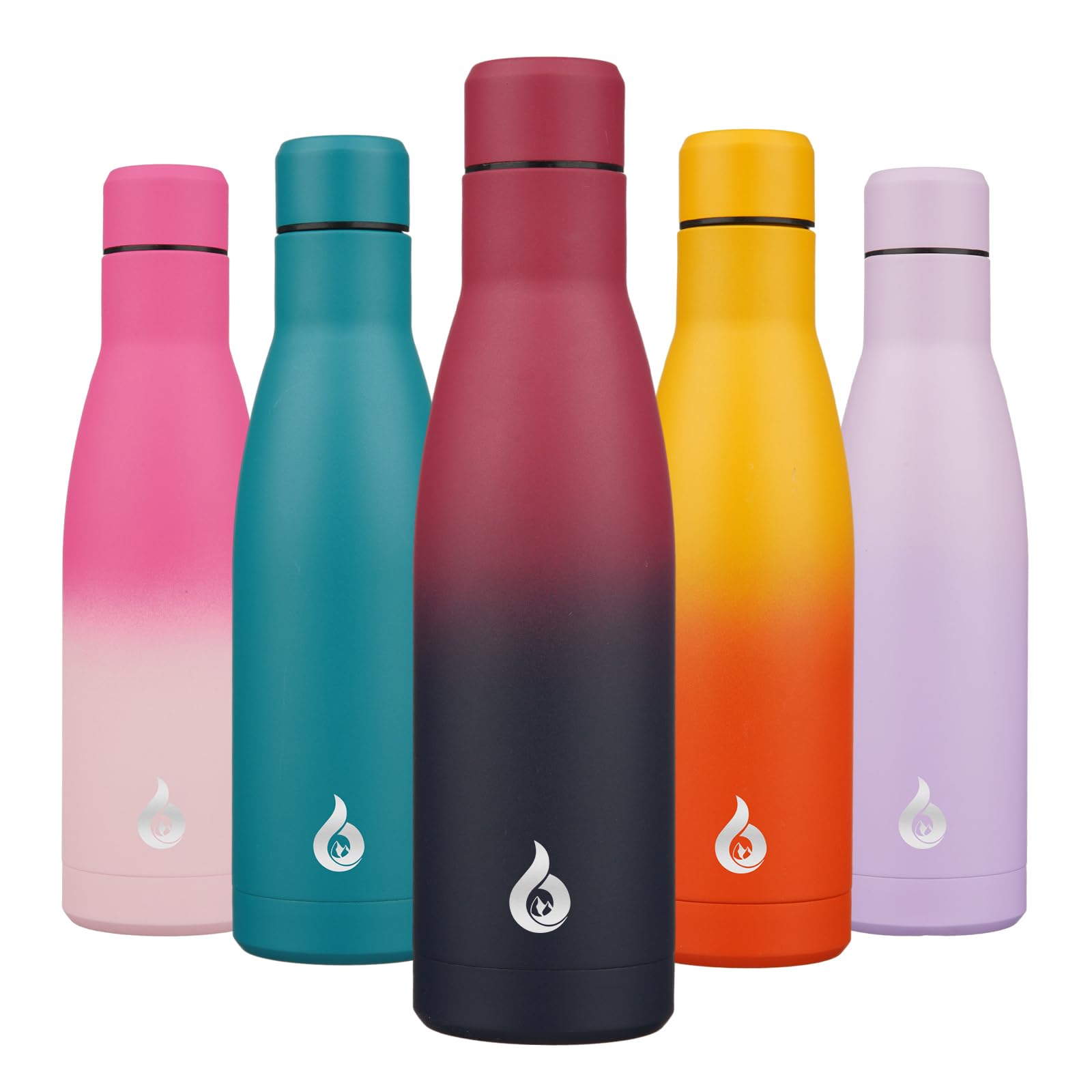 BJPKPK Insulated Water Bottle 500 ml Stainless Steel Water Bottles Dishwasher Safe Reusable Metal Thermos Travel Mug Keeps Cold  Hot Cherry Red