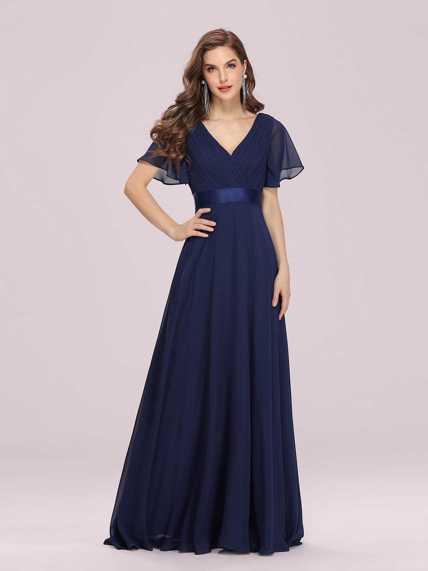 Ever-Pretty Robe de soirée en Double V-col et Manches Courtes EP09890