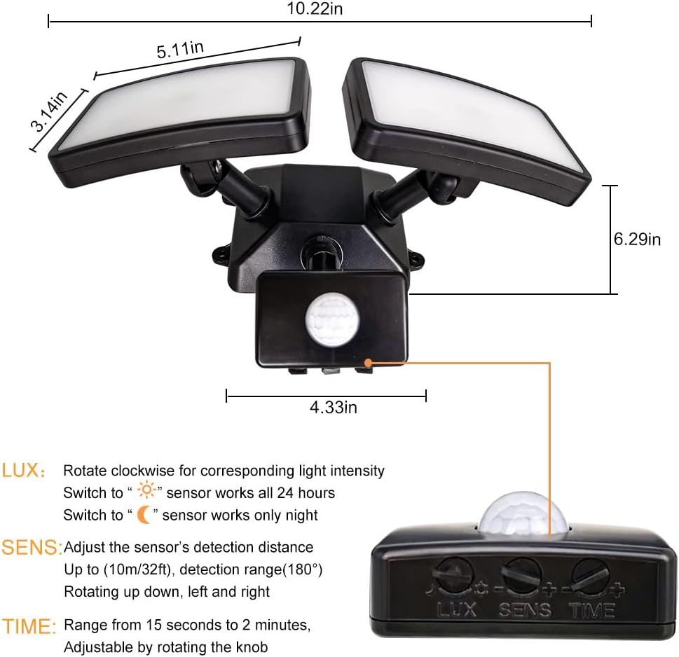 Gеt Sресіаl Prісе DLLT 20W Motion Sensor LED Flood Light, Outdoor Sensitive Exterior Spot Lights for Home Security, Plug Detector Wall Fixture Lamp for Garage,Outside,Porch,Yard,Garden, Pathway, IP65 Waterproof Black