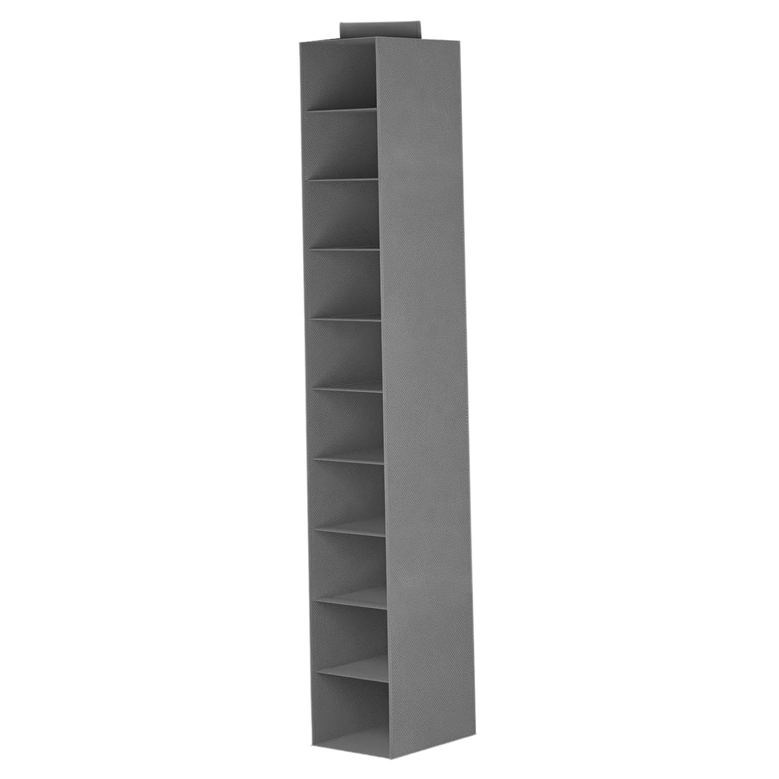 Hängendes Regal Garderobe Organizer Faltbares Hängendes Regal Gepäckorganisator Kleiderschrank Aufbewahrungsorganisator Schrank mit 10 Fächern für Schlafsaal, Schlafzimmer, Wohnzimmer, Grau