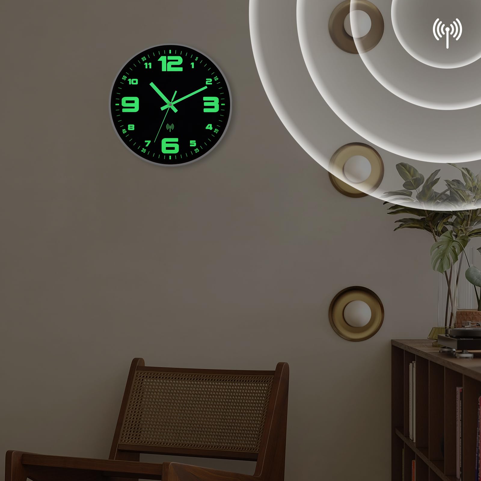 Horloge murale radio-pilotée 25 cm à grands chiffres | Horloges