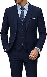 Conjunto de terno masculino slim fit, 2 botões, 3 peças, blazer sólido, colete e gravata