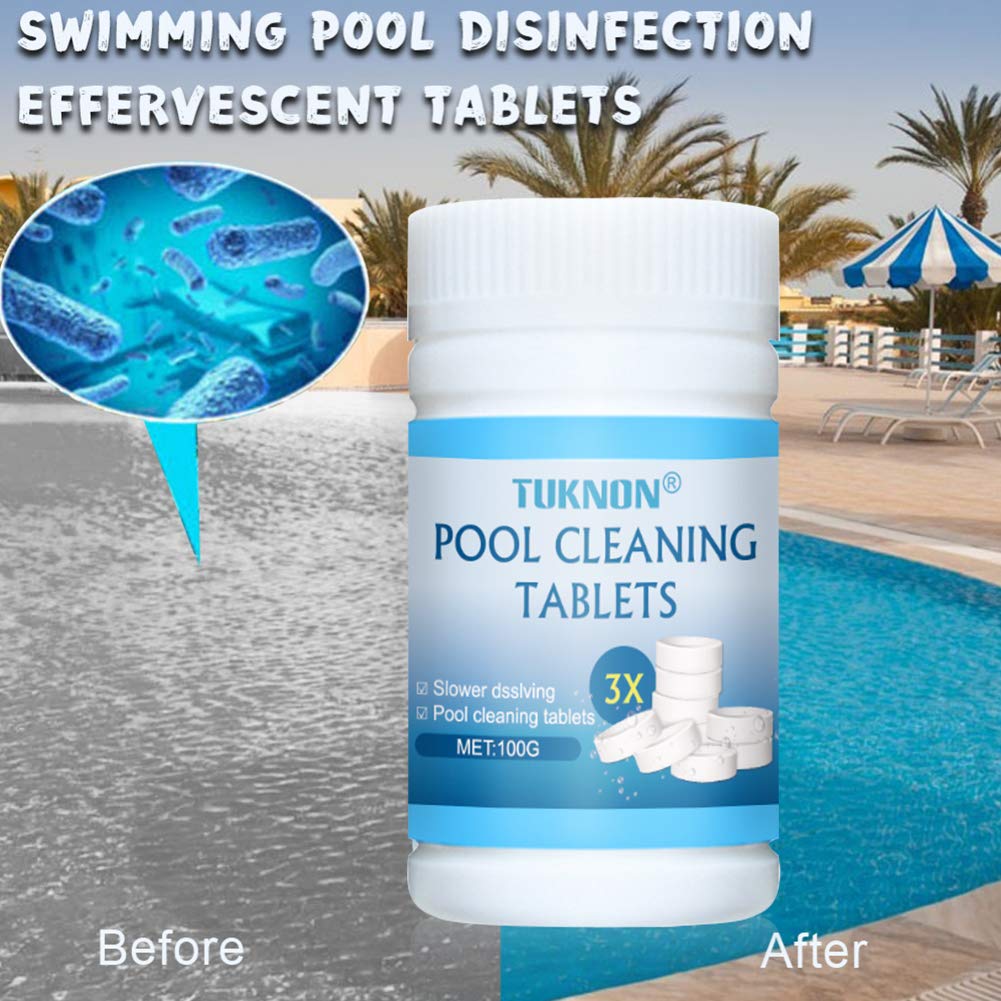 TUKNON Chlorine Tablets for Hot Tubs, Chlorine Tablets for Swimming