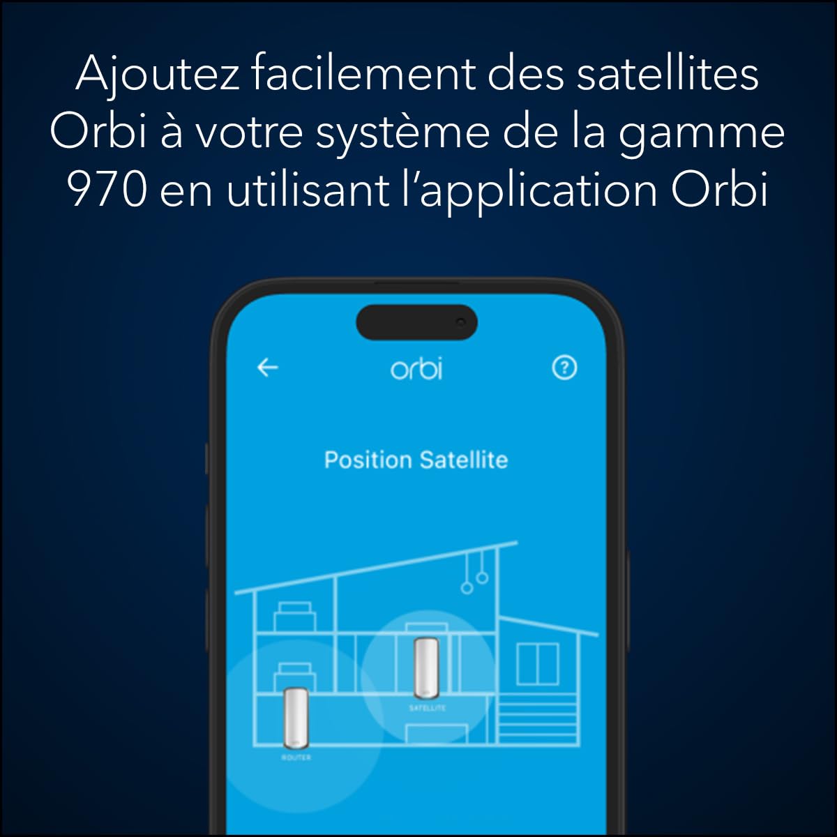 NETGEAR Orbi série 970 - Système Mesh WiFi 7 - Fonctionne avec Orbi RBE972S et RBE973S - Jusqu'à 27 Gbits/s - étend la couverture jusqu'à 300 m² - et 200 appareils - Quad-Band BE27000 -RBE970 - Blanc