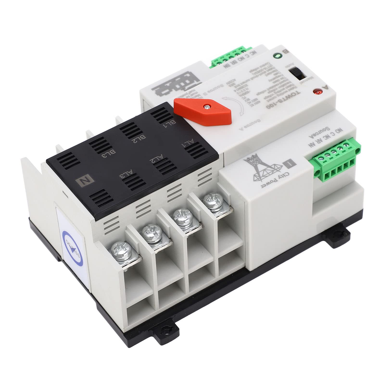 Interruptor Doble Power 4P Selector Eléctrico, 4 Polos, para (40A)