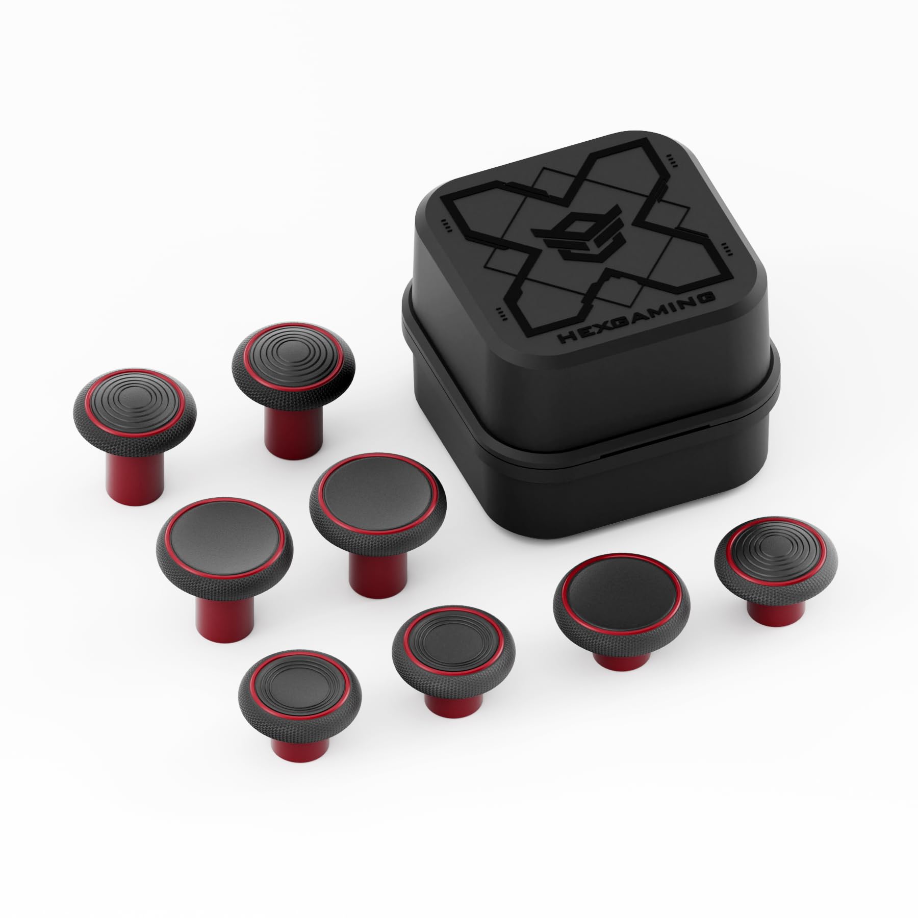 8-Pack Replacement Thumbsticks Caps, Red | 2 Height, Domed & Concave Grips, for Phantom &…