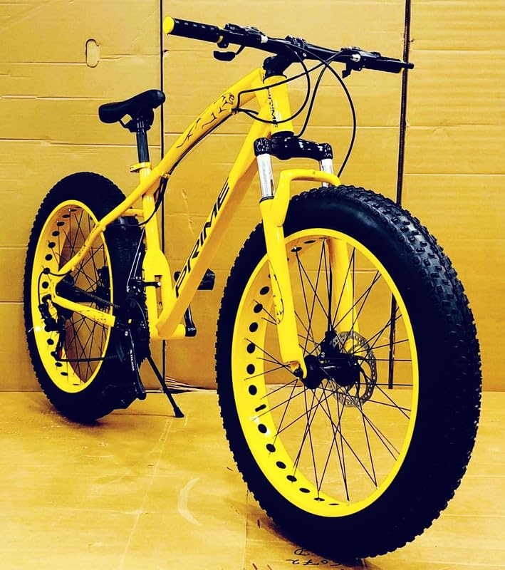 Sunspeed Unisex Mountain Bike | 21-Speed Gear with Double Disc Brakes, Fat Magnesium Tires, Carbon Steel Frame | 26-Inch White, Dual Suspension | Golden