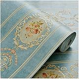 Blooming Wall Peel and Stick Floral Damasks Mirror Textured Wallpaper Wallcovering Wallpaper in Livingroom Bedroom, 34.2 Square feet/roll (Match Flower(Prepasted))