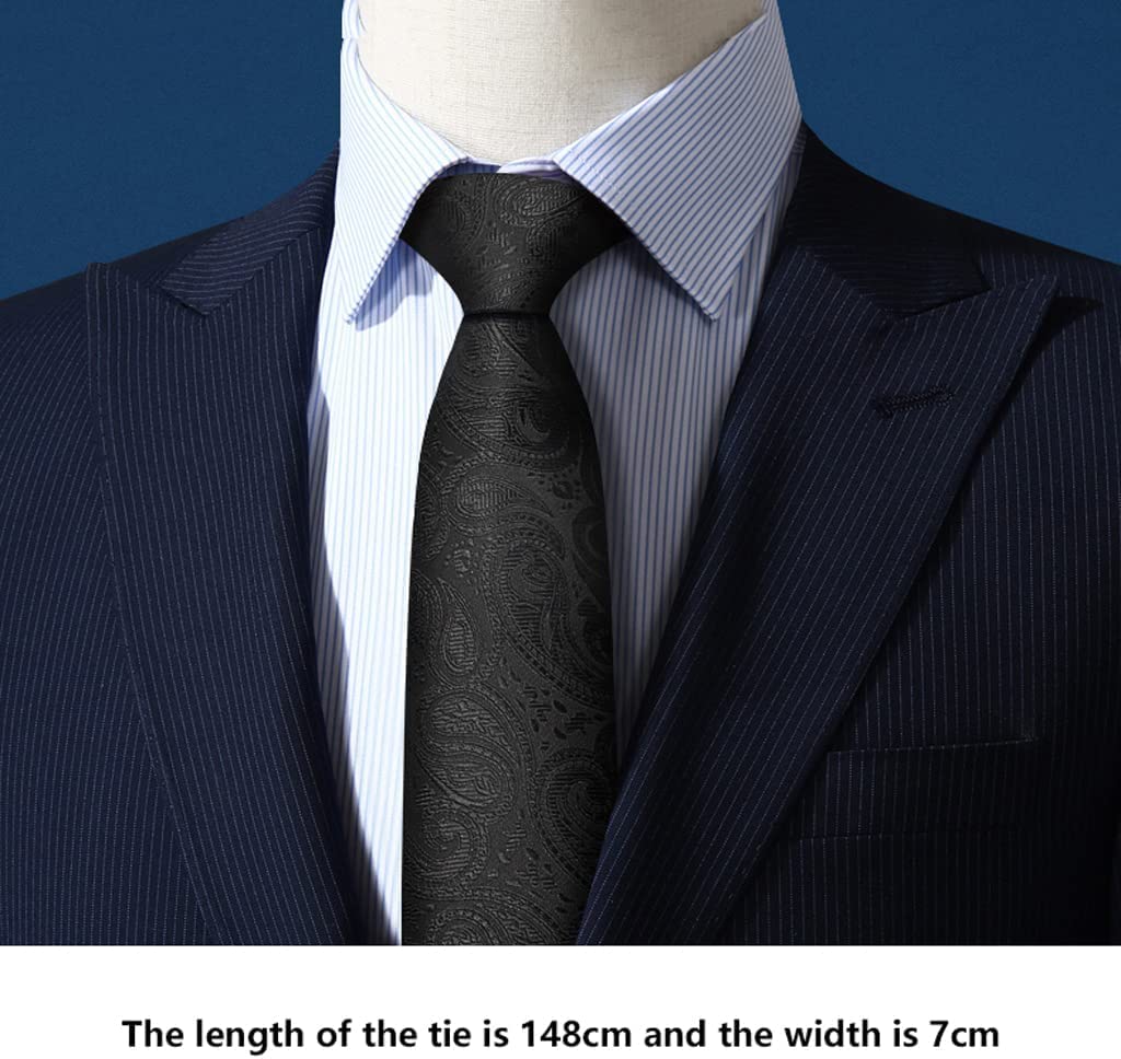 Corbatas. Corbatas de Hombre Corbata Formal Hecha a Mano a Rayas 100% poliéster Corbata de Negocios Elegante for Hombres(White)