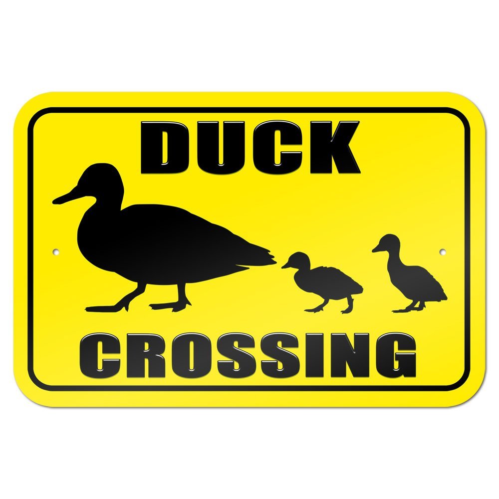 Duck Crossing 9" x 6" Metal Sign