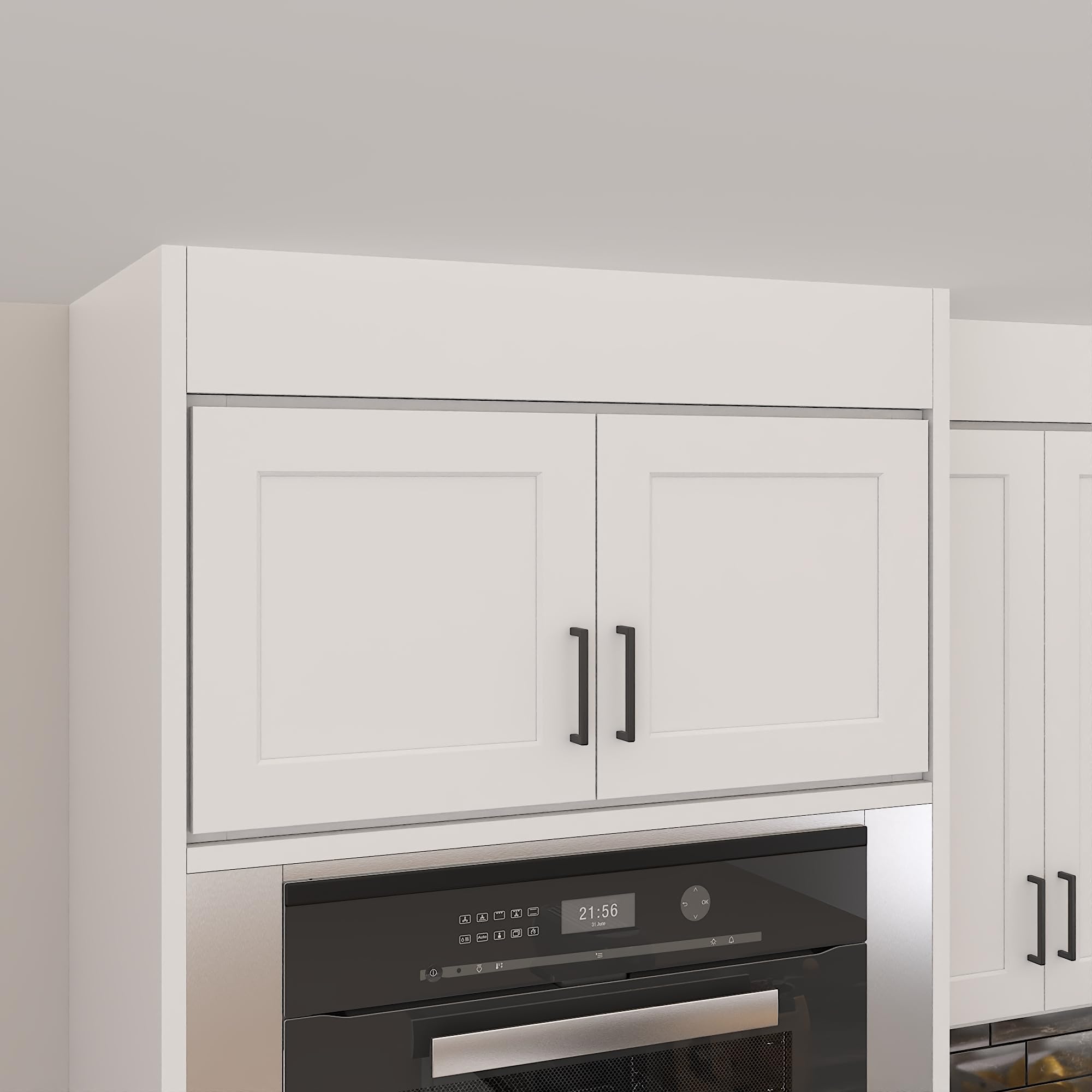 Furinno Shaker Wall Refrigerator Top Kitchen Cabinet, 2-Doors, White