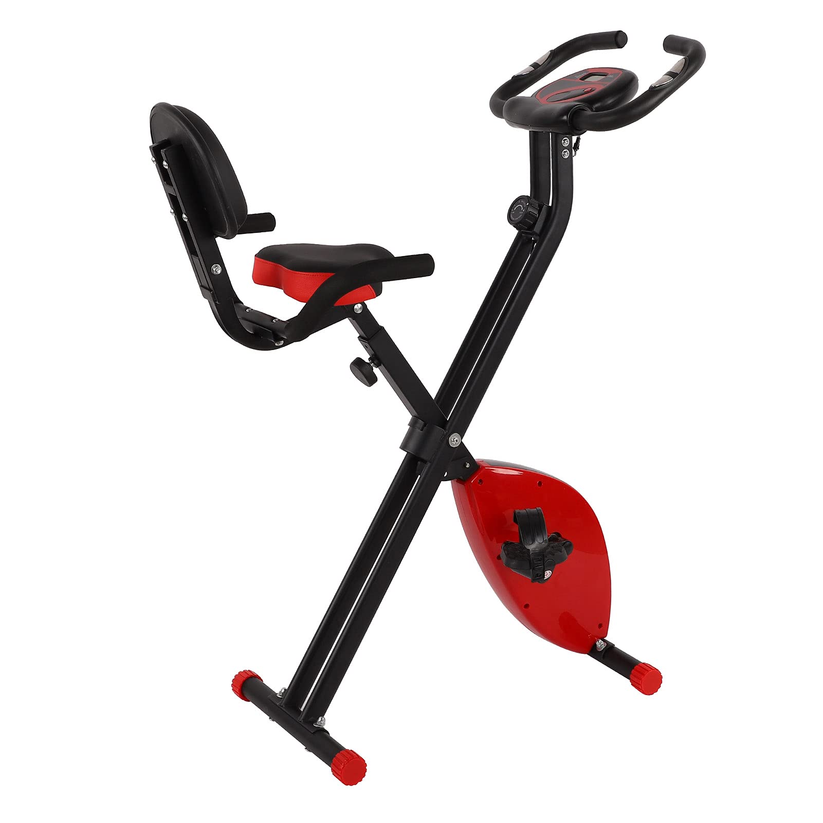 Cyclette Pieghevole Display LCD Bici da Allenamento Fitness Magnetiche con Cuscino Schienale