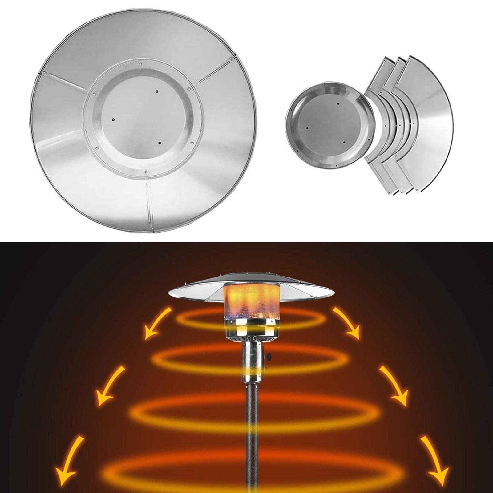 Señal reflectante para calefacción de terraza – Resistente – Señal | reflectante de calor para calefacción exterior, reflector de enfoque para calefacción de propano