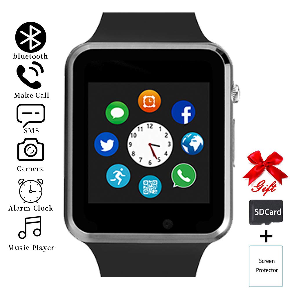 Smart Watch,Unlocked Smartwatch Compatible with Bluetooth/Android/iOS (Partial Functions) Touchscreen Call Text Camera Music Player Notification Sync Smart Watches for Women Men Kids