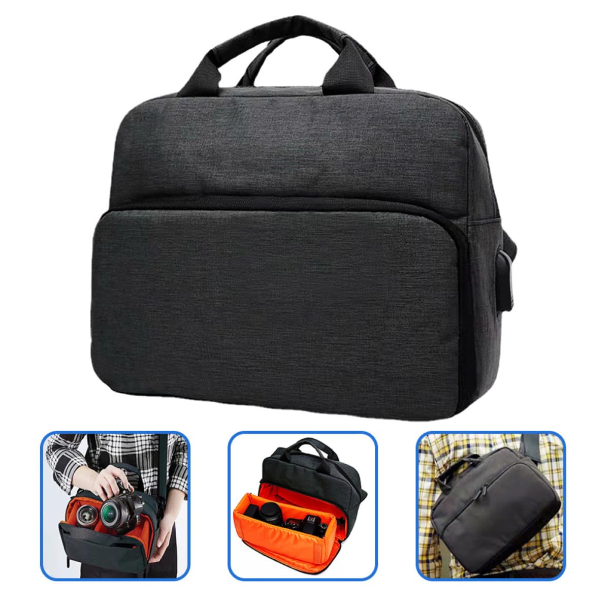 Operitacx Bolso Bandolera para Cámara Reflex Oxford Cremallera Rápida