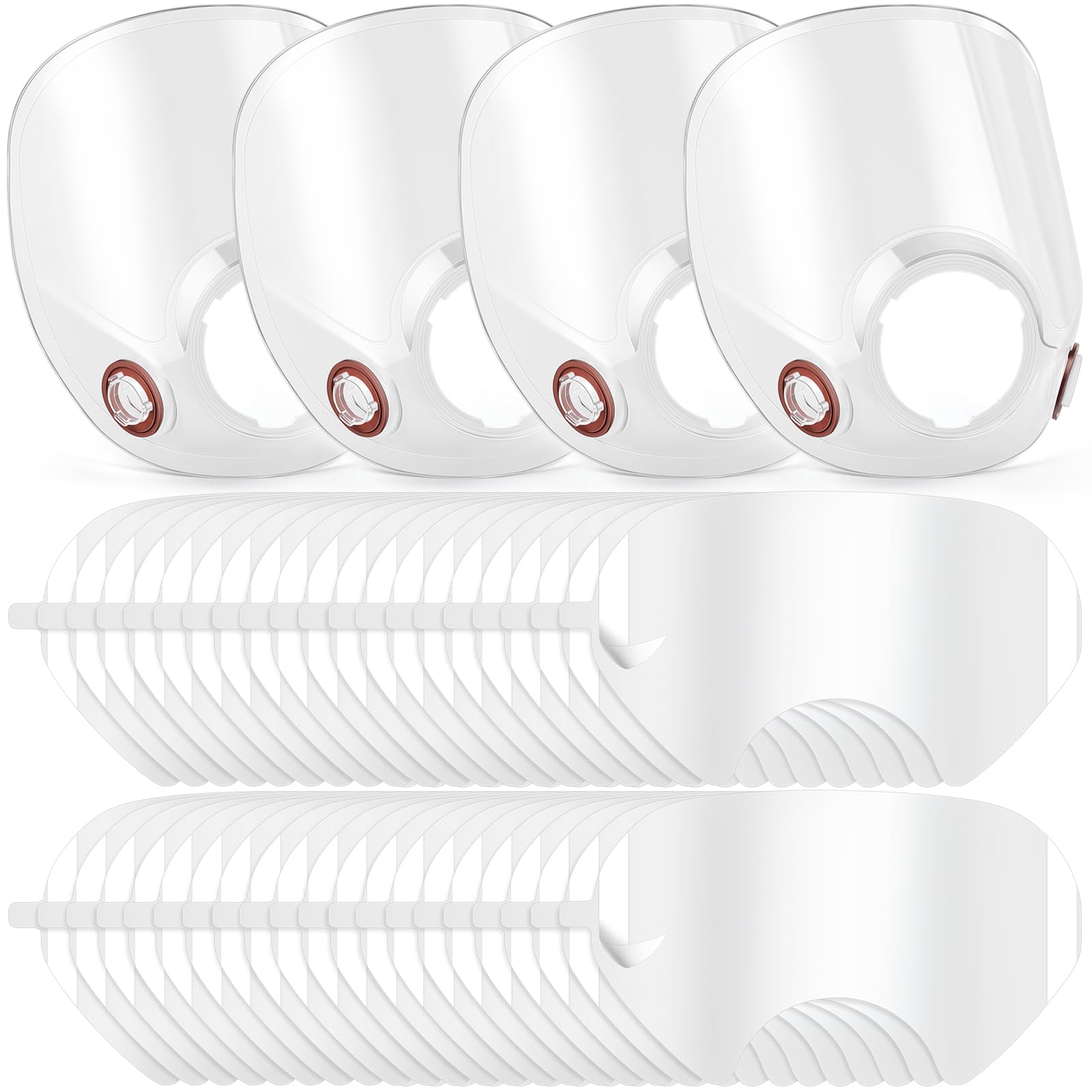 Tellegloww 44 Pcs Full Face Respirator Lens Kit, 4 Lens &amp;40 Peel-off Covers