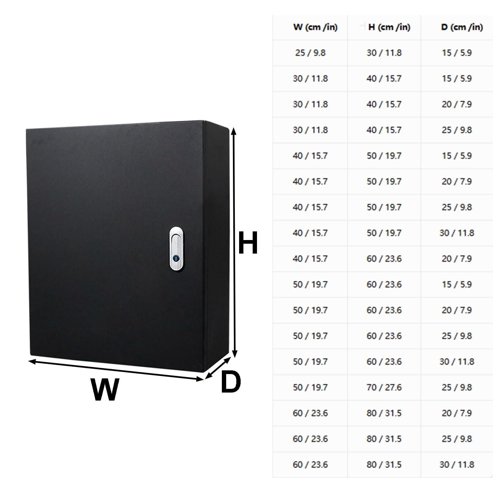 Caja Eléctrica IP65, Caja Duradera con Placa de Montaje | Universal para Interior y Exterior, Protege Confiablemente los Equipos Electrónicos(50x60x25 cm/19.7x23.6x9.8 in)