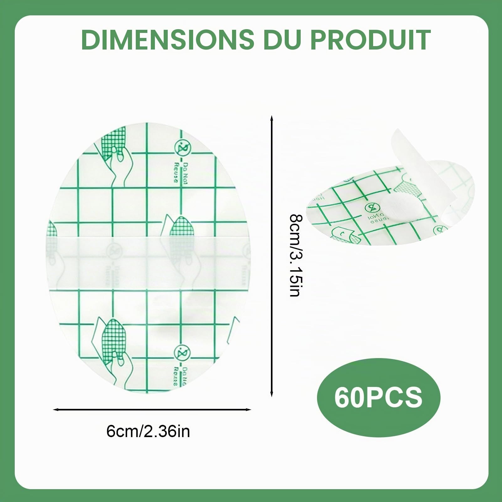 Cache Oreille Piscine Enfant - Patch Oreille Étanche pour Douche et Bain | 60 Pièces Autocollant de Protection Souple et Respirant avec Tampon de Coton Central pour La Natation la Douche Surf