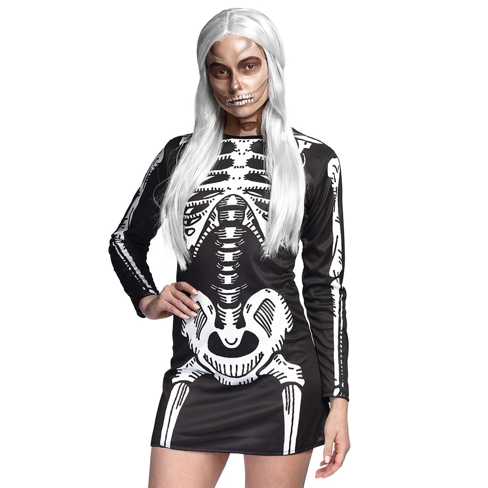 Boland 79217 - Adult Skeleton Babe Costume, Size M, Women's Carnival Costume, Horror Costume, Halloween or Carnival